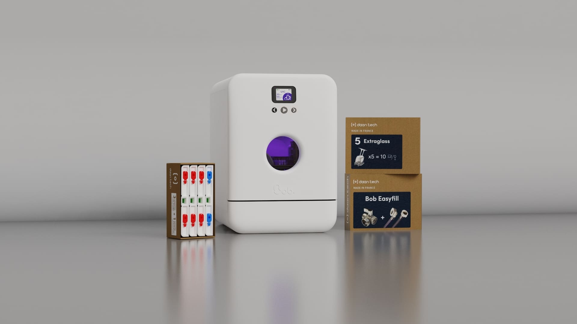 Daan Tech Bob All Options Pack with UV-C — Matt white door / white body · Bild 1 av 3
