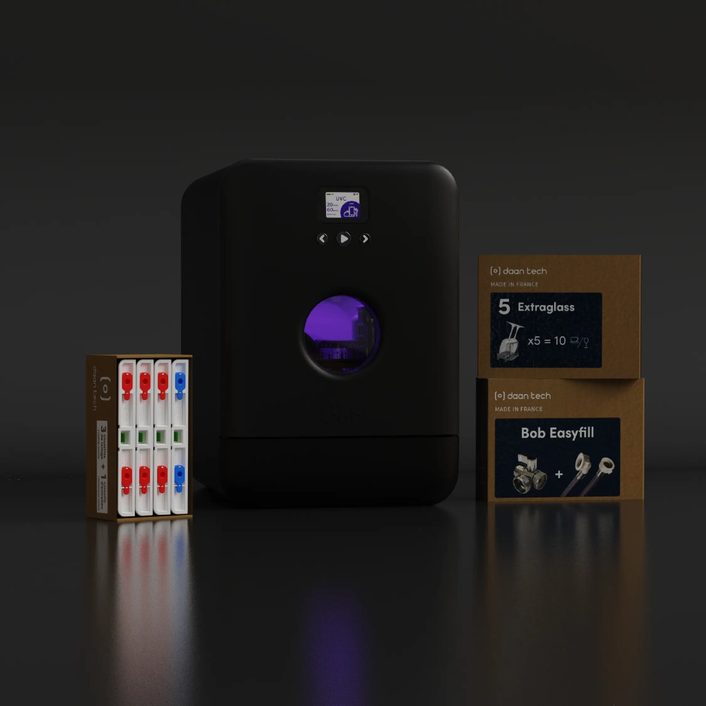 Daan Tech Bob All Options Pack with UV-C — Matt black door / black body · Bild 1 av 3