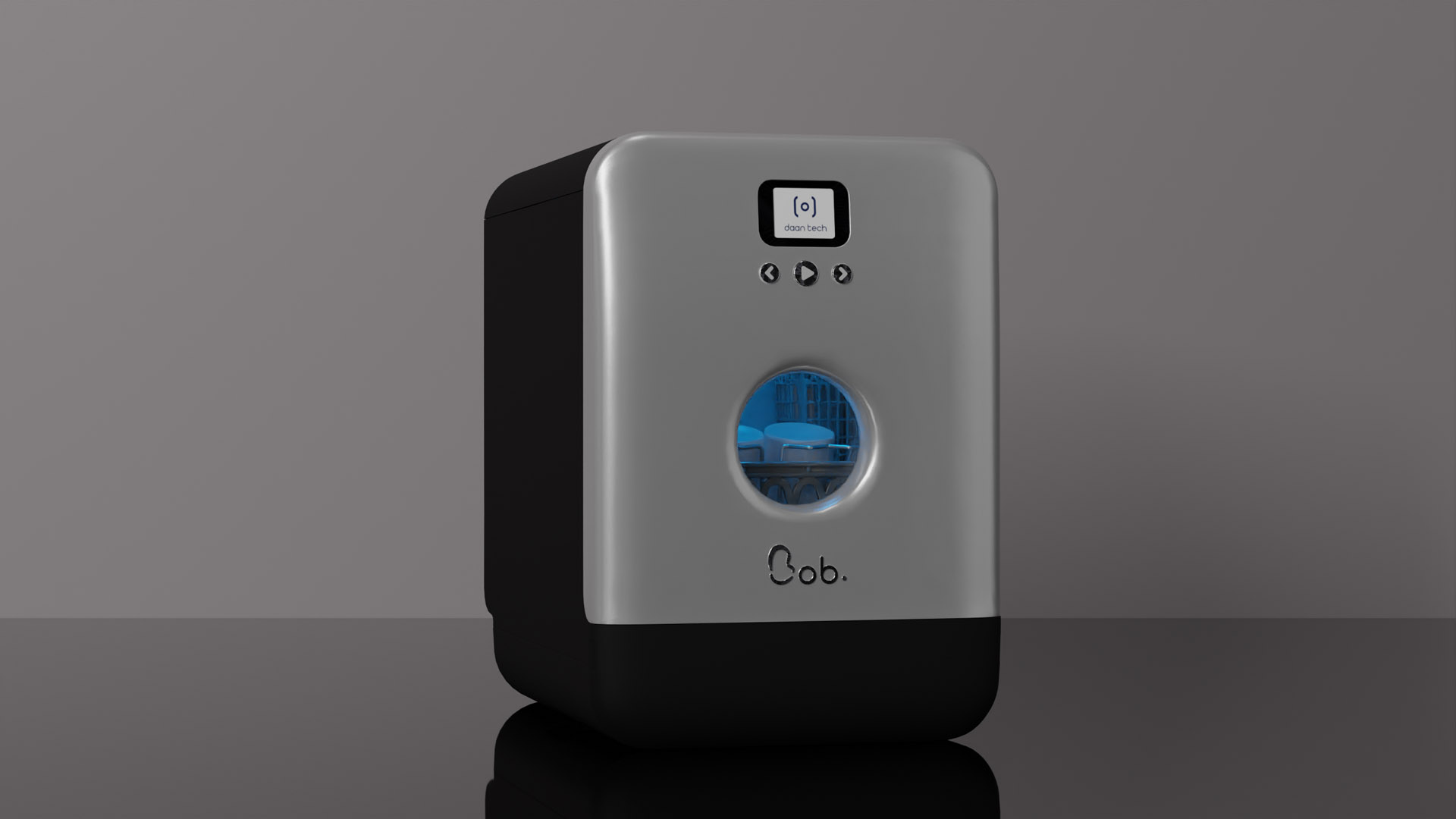 Daan Tech Bob All Options Pack with UV-C — Metallic grey door / black body · Bild 1 av 3